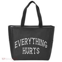 Everything Hurts Bone Letters Tote Bag thumb 0