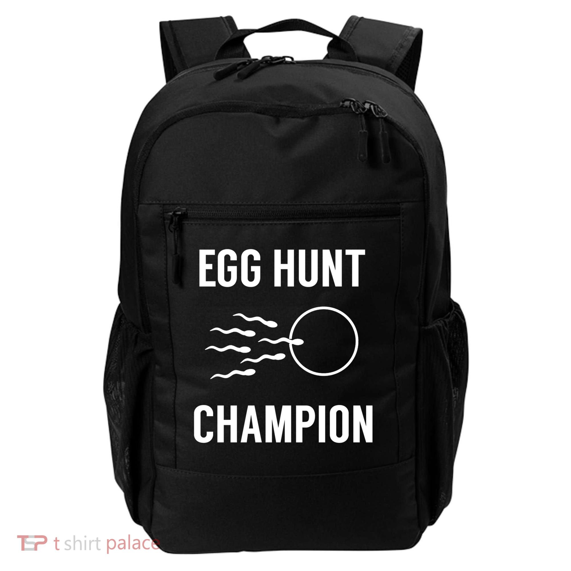 Egg Hunt Champion Gift Funny Dad Easter Pregnancy Announcement Gift Backpack