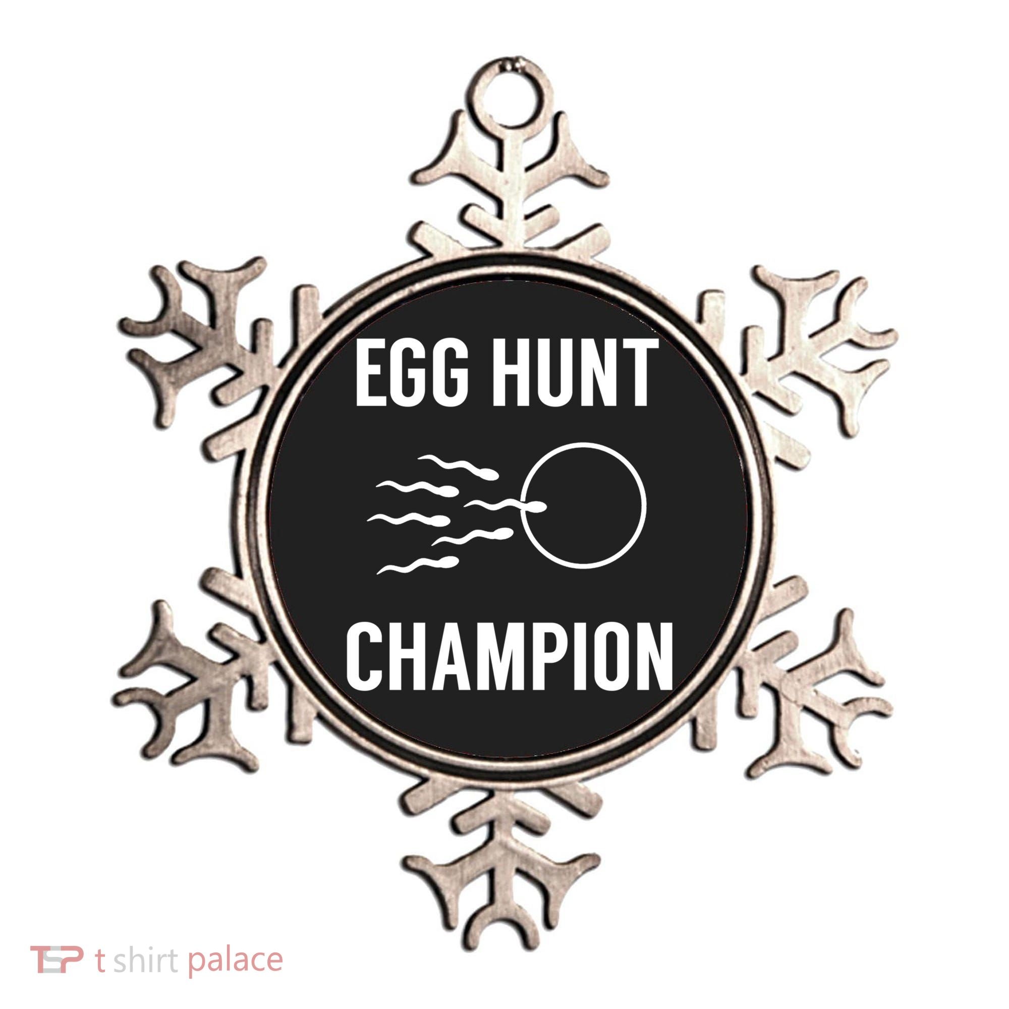 Egg Hunt Champion Gift Funny Dad Easter Pregnancy Announcement Gift Ornament