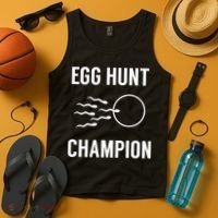 Egg Hunt Champion Gift Funny Dad Easter Pregnancy Announcement Gift Tank Top thumb 4