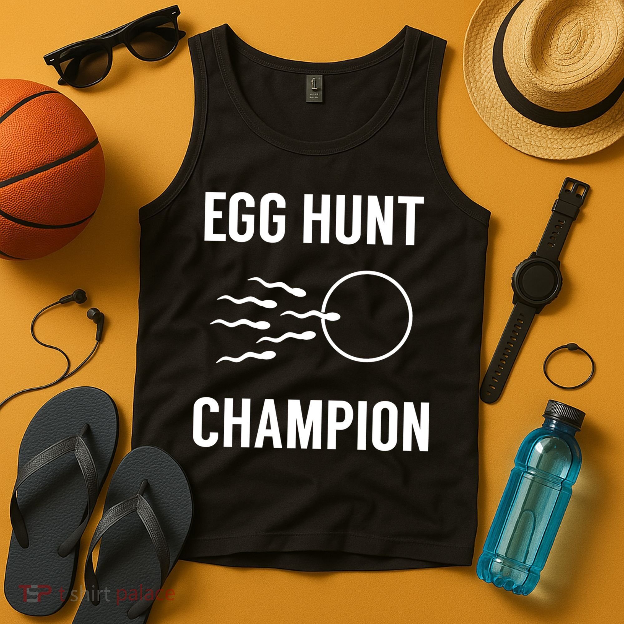 Egg Hunt Champion Gift Funny Dad Easter Pregnancy Announcement Gift Tank Top