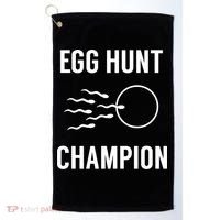 Egg Hunt Champion Gift Funny Dad Easter Pregnancy Announcement Gift Golf Towel thumb 0