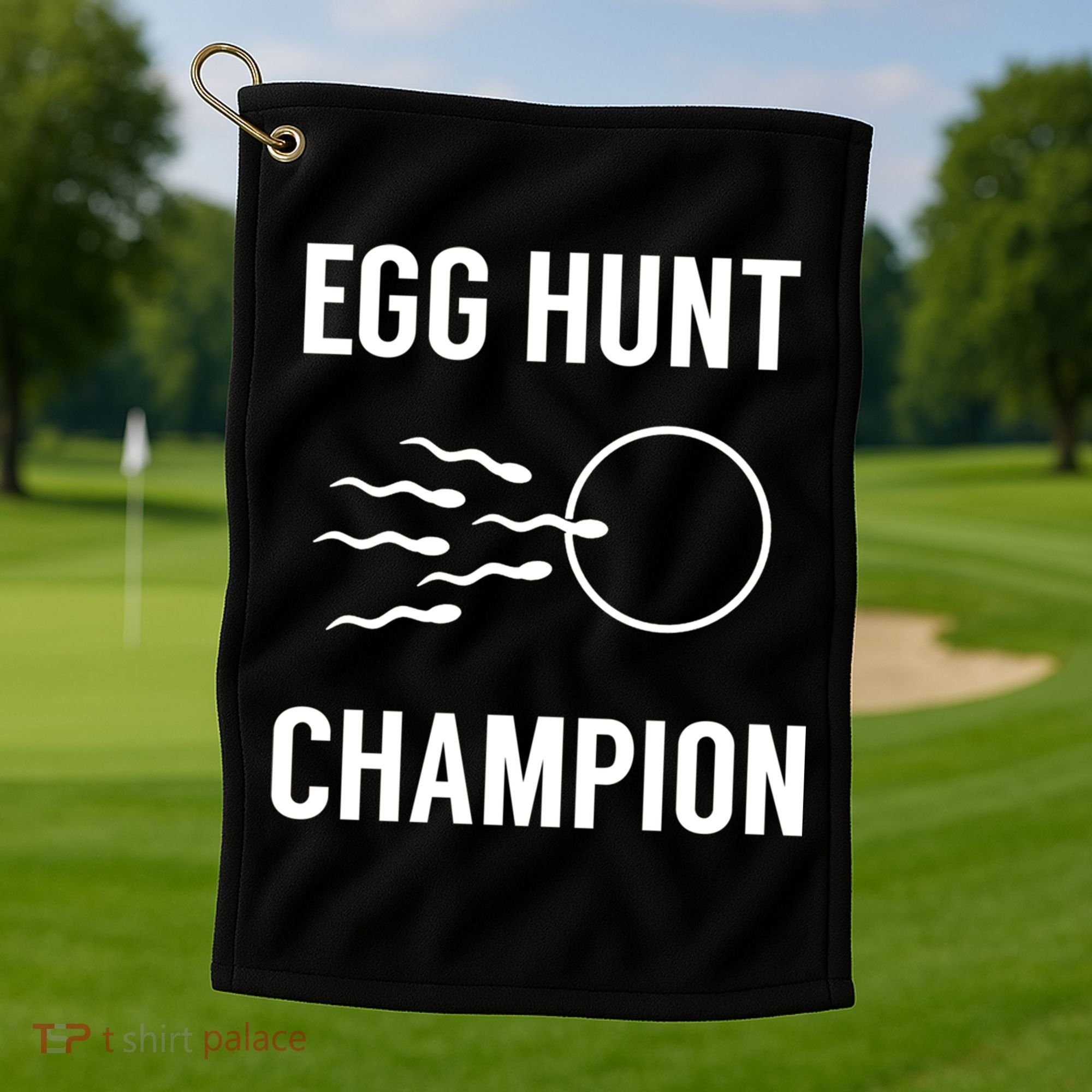 Egg Hunt Champion Gift Funny Dad Easter Pregnancy Announcement Gift Golf Towel