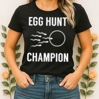Egg Hunt Champion Gift Funny Dad Easter Pregnancy Announcement Gift Women's T-Shirt thumb 2
