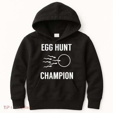 Egg Hunt Champion Gift Funny Dad Easter Pregnancy Announcement Gift Kids Hoodie