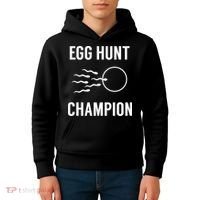 Egg Hunt Champion Gift Funny Dad Easter Pregnancy Announcement Gift Kids Hoodie thumb 4