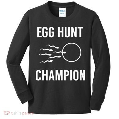 Egg Hunt Champion Gift Funny Dad Easter Pregnancy Announcement Gift Kids Long Sleeve Shirt