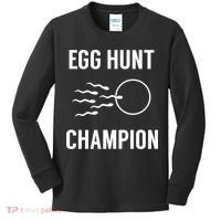 Egg Hunt Champion Gift Funny Dad Easter Pregnancy Announcement Gift Kids Long Sleeve Shirt thumb 0