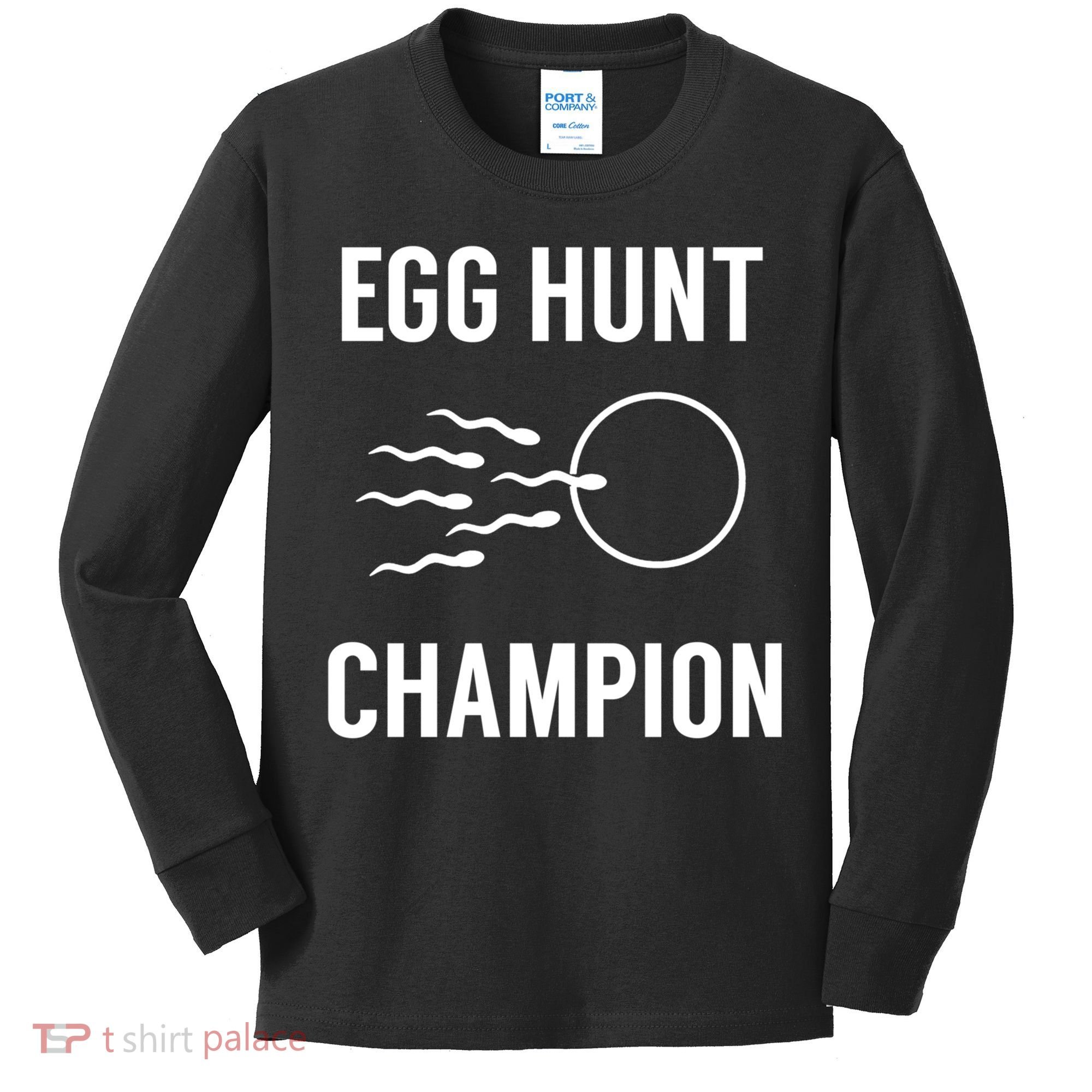 Egg Hunt Champion Gift Funny Dad Easter Pregnancy Announcement Gift Kids Long Sleeve Shirt