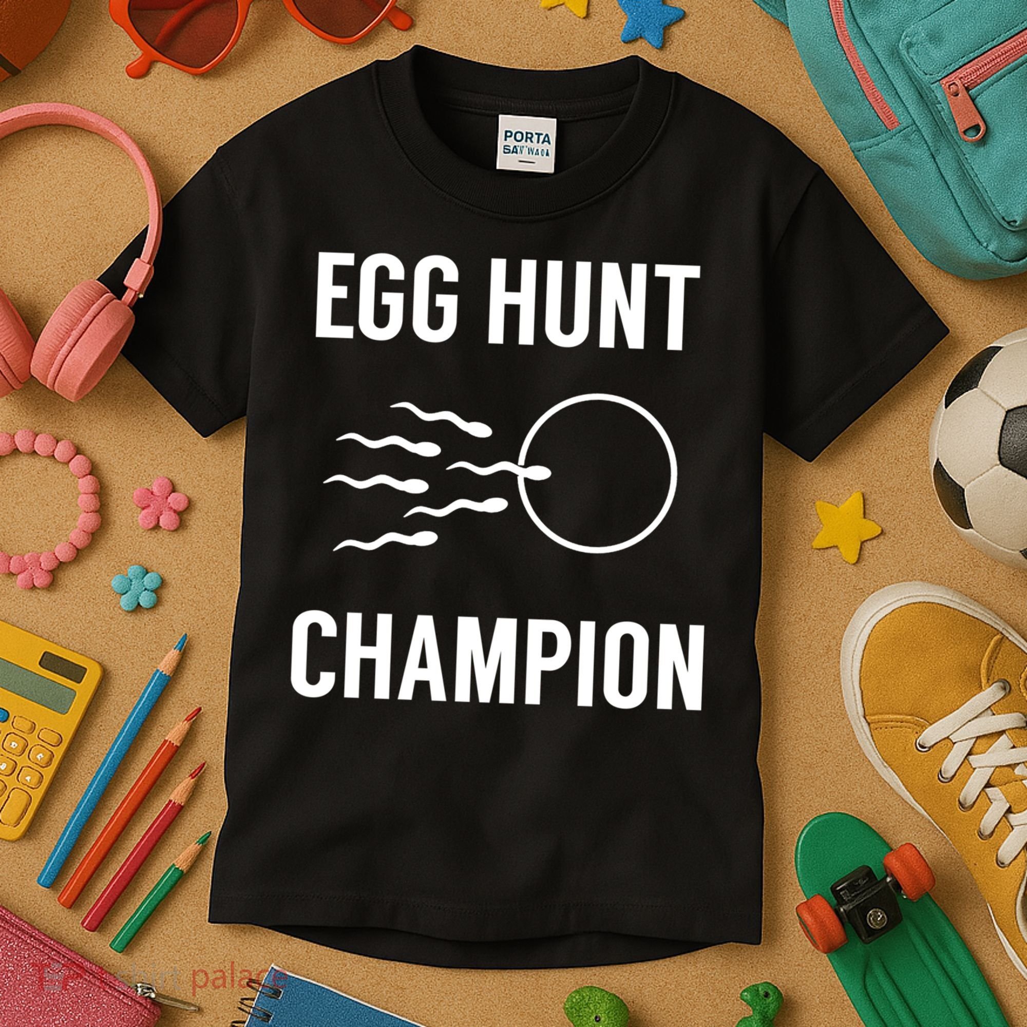 Egg Hunt Champion Gift Funny Dad Easter Pregnancy Announcement Gift Kids T-Shirt