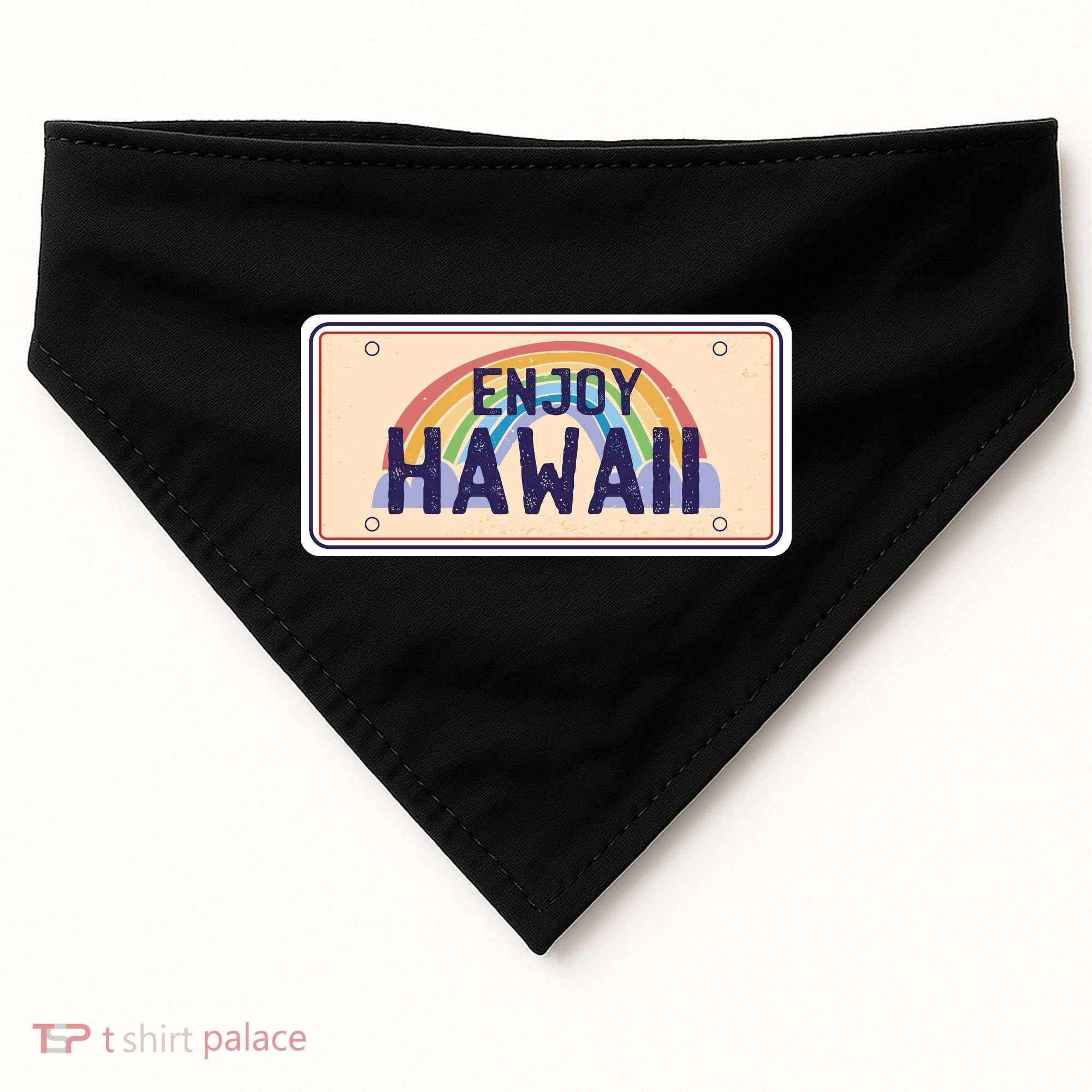Enjoy Hawaii Car Plate USA-Made Doggie Bandana