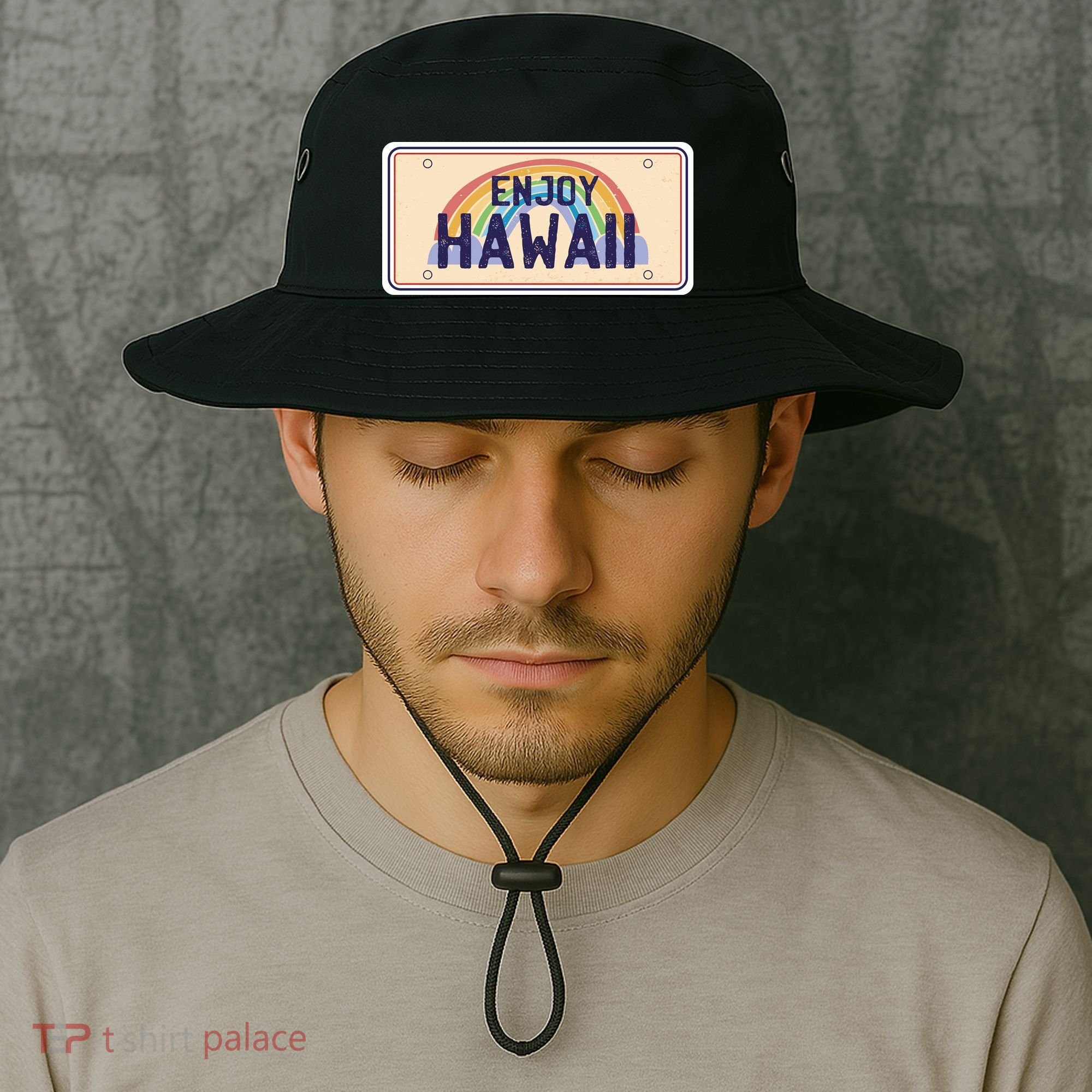 Enjoy Hawaii Car Plate Bucket Hat