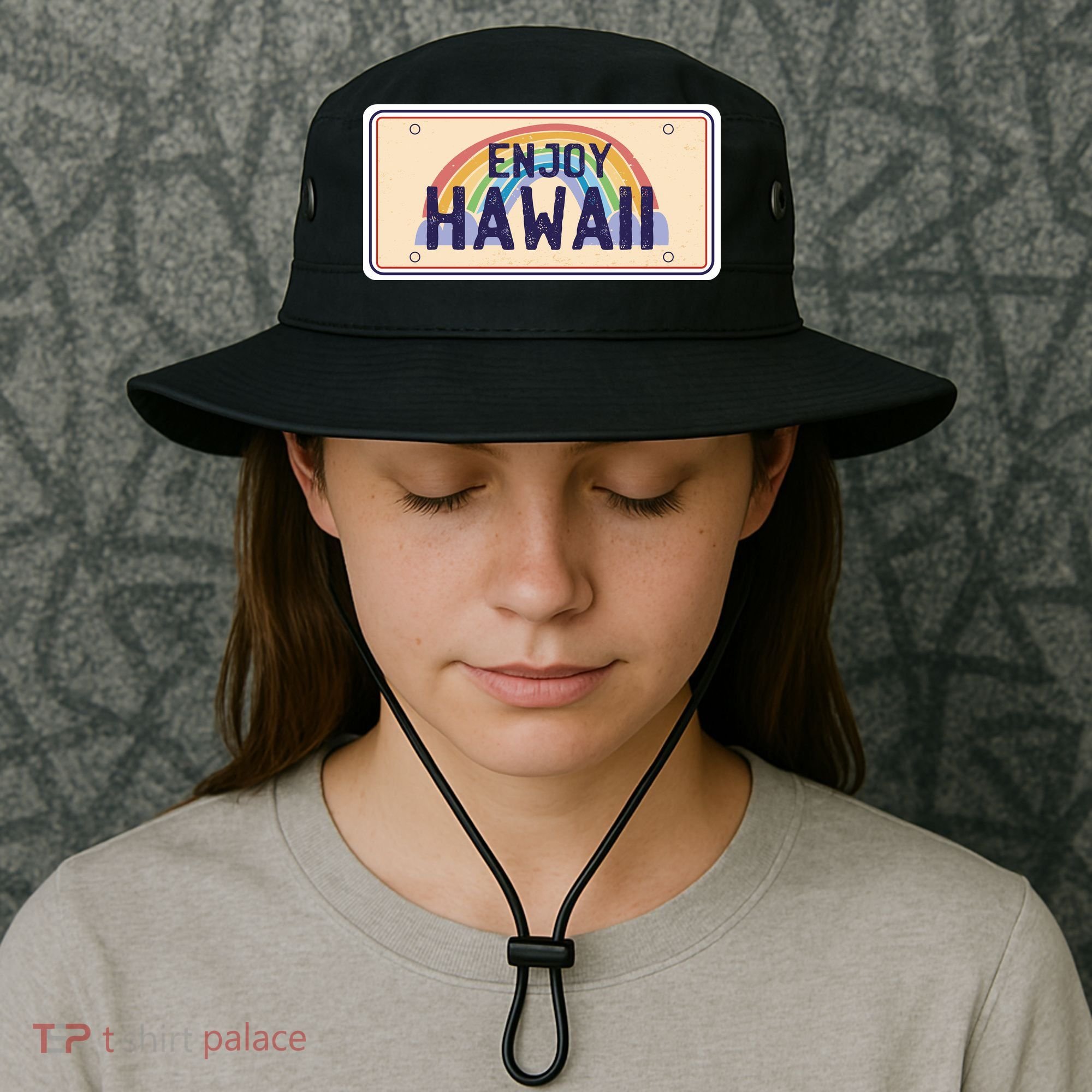 Enjoy Hawaii Car Plate Bucket Hat