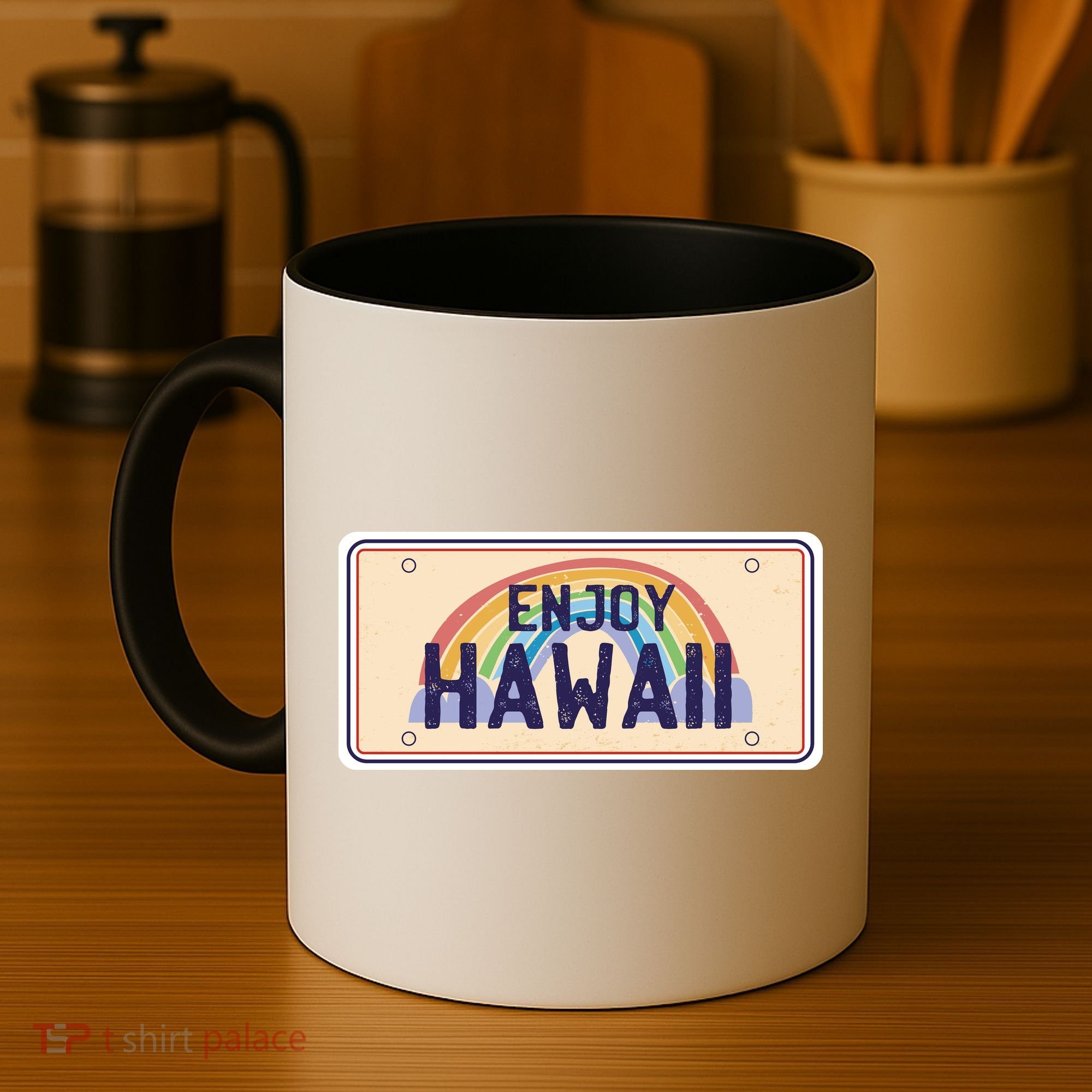 Enjoy Hawaii Car Plate Coffee Mug