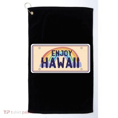 Enjoy Hawaii Car Plate Golf Towel