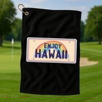 Enjoy Hawaii Car Plate Golf Towel thumb 1