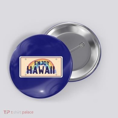Enjoy Hawaii Car Plate Button