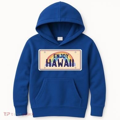 Enjoy Hawaii Car Plate Kids Hoodie
