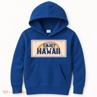 Enjoy Hawaii Car Plate Kids Hoodie thumb 0