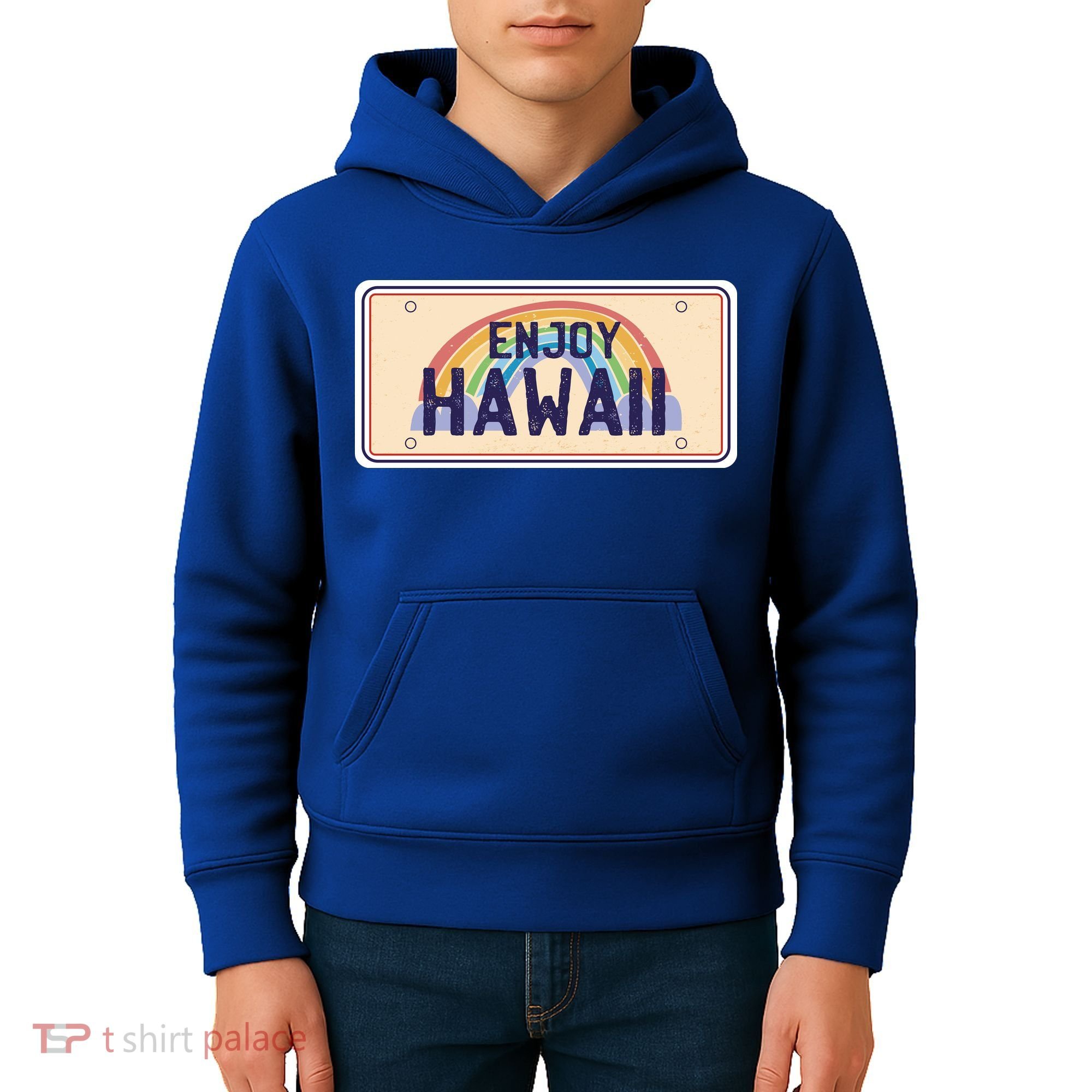 Enjoy Hawaii Car Plate Kids Hoodie
