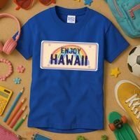 Enjoy Hawaii Car Plate Kids T-Shirt thumb 3