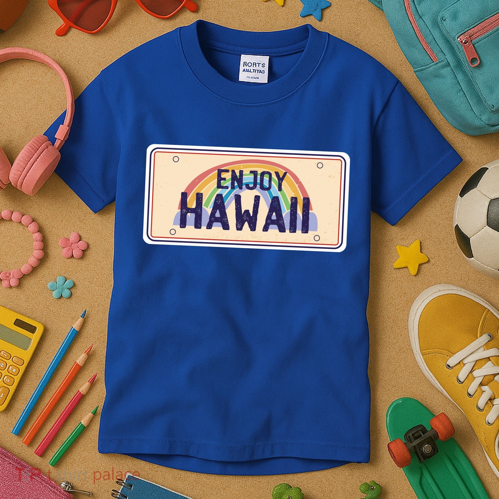 Enjoy Hawaii Car Plate Kids T-Shirt