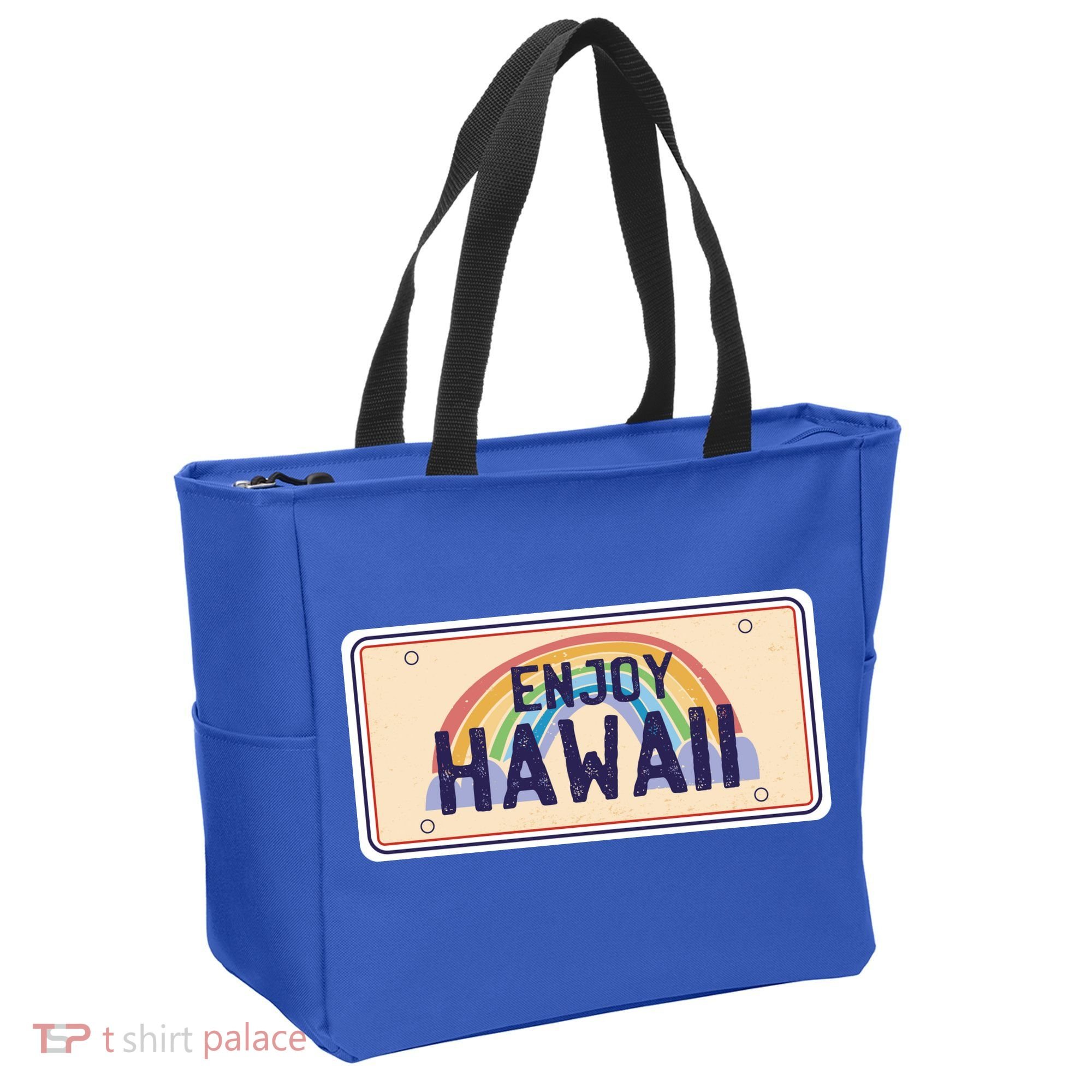 Enjoy Hawaii Car Plate Tote Bag