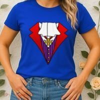 Easy Halloween Costumes Dracula Tuxedo Vampire Costume Women's T-Shirt thumb 2