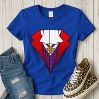 Easy Halloween Costumes Dracula Tuxedo Vampire Costume Women's T-Shirt thumb 3