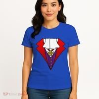 Easy Halloween Costumes Dracula Tuxedo Vampire Costume Women's T-Shirt thumb 4
