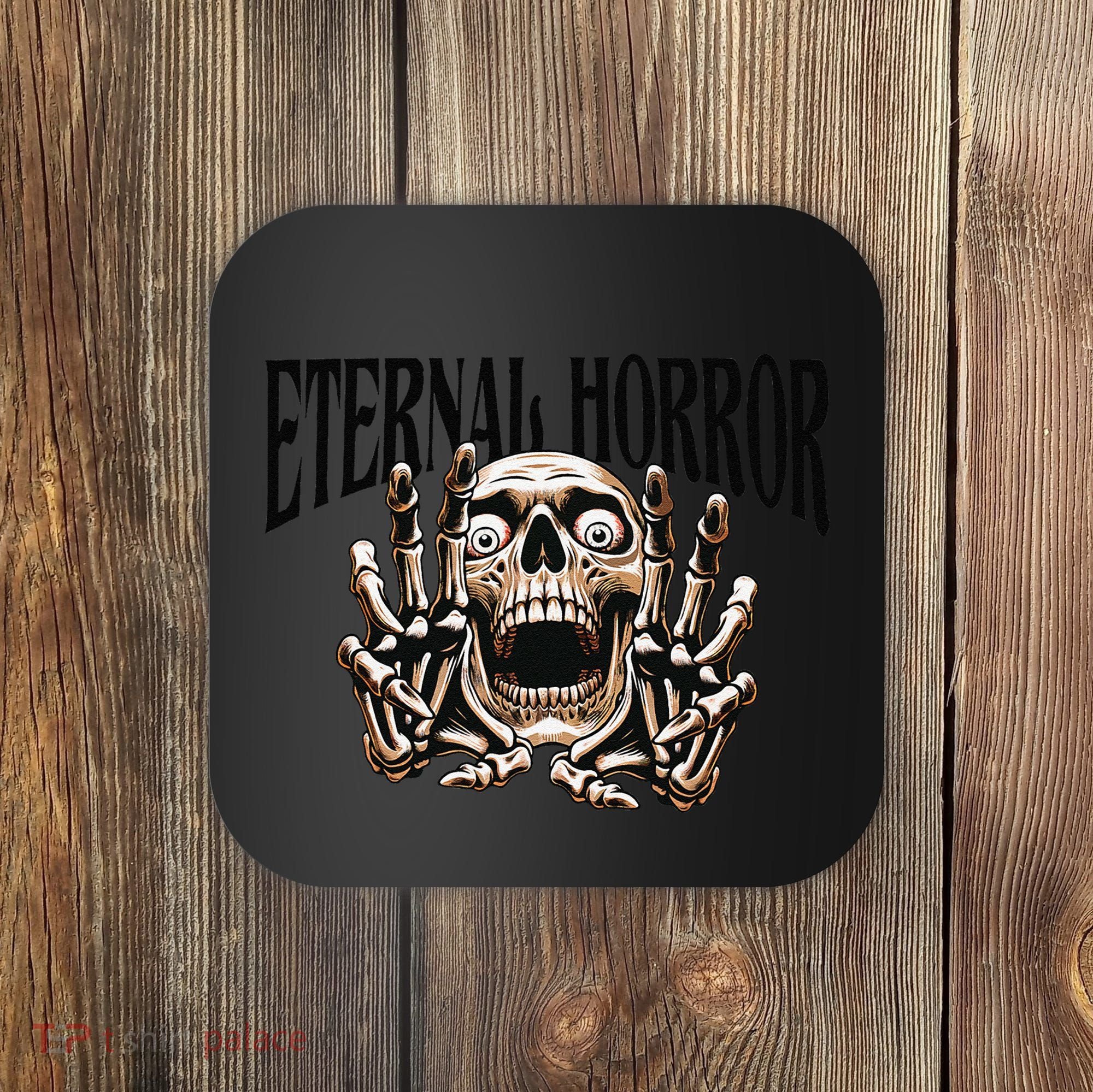 Eternal Horror Creepy Skeleton Screaming Dark Horror Spooky Coaster