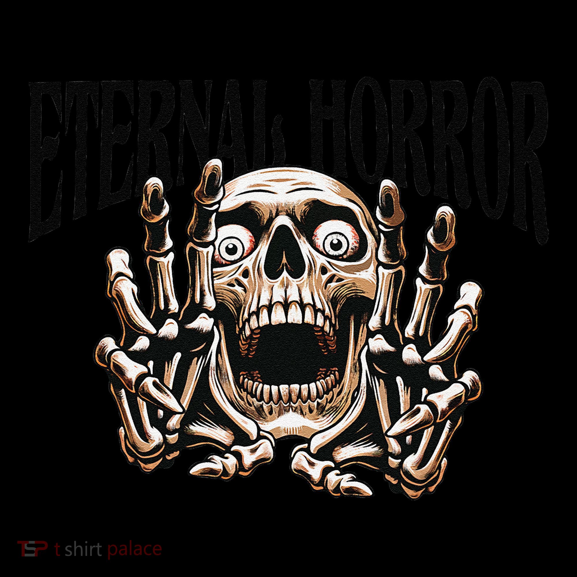 Eternal Horror Creepy Skeleton Screaming Dark Horror Spooky Women's Hoodie
