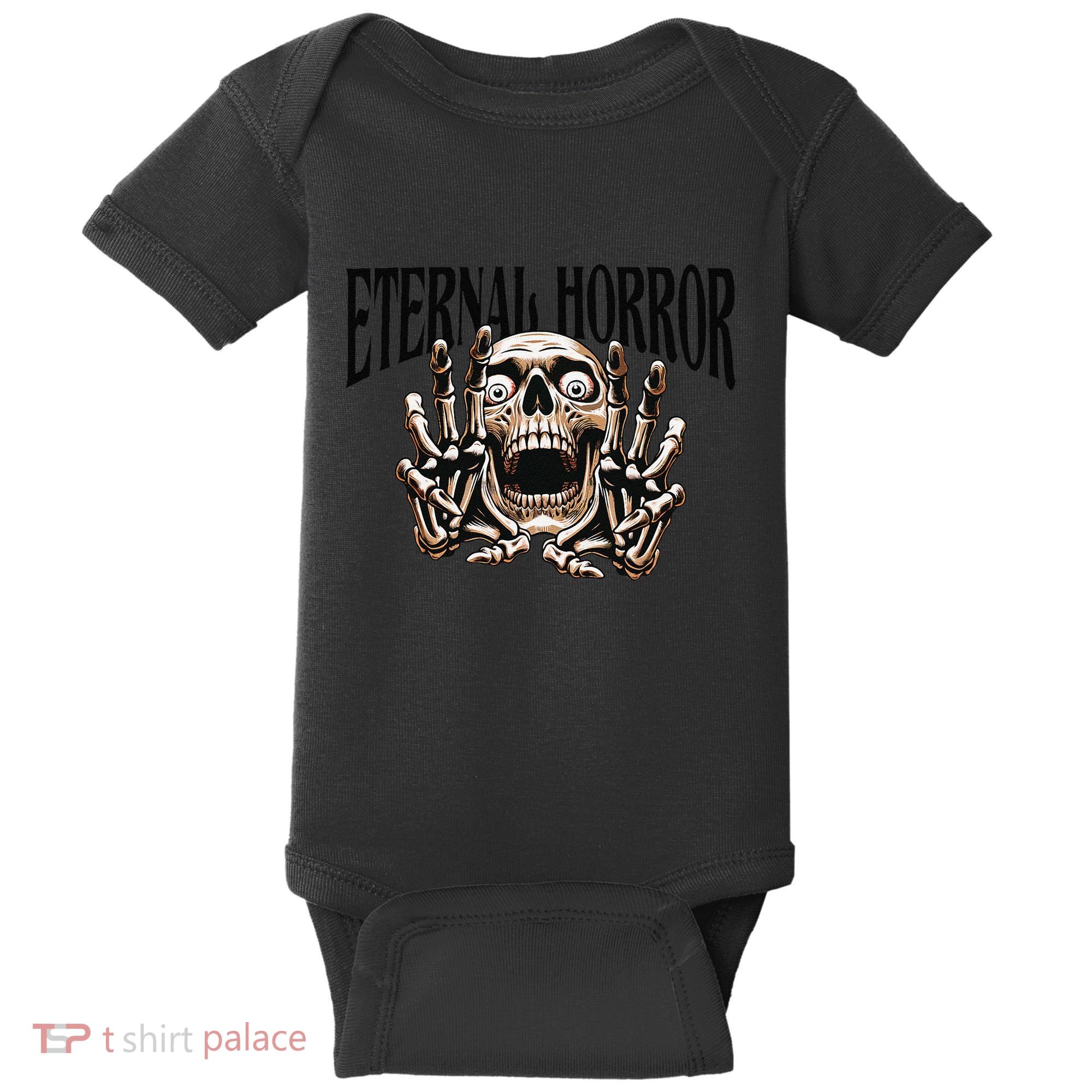 Eternal Horror Creepy Skeleton Screaming Dark Horror Spooky Baby Bodysuit