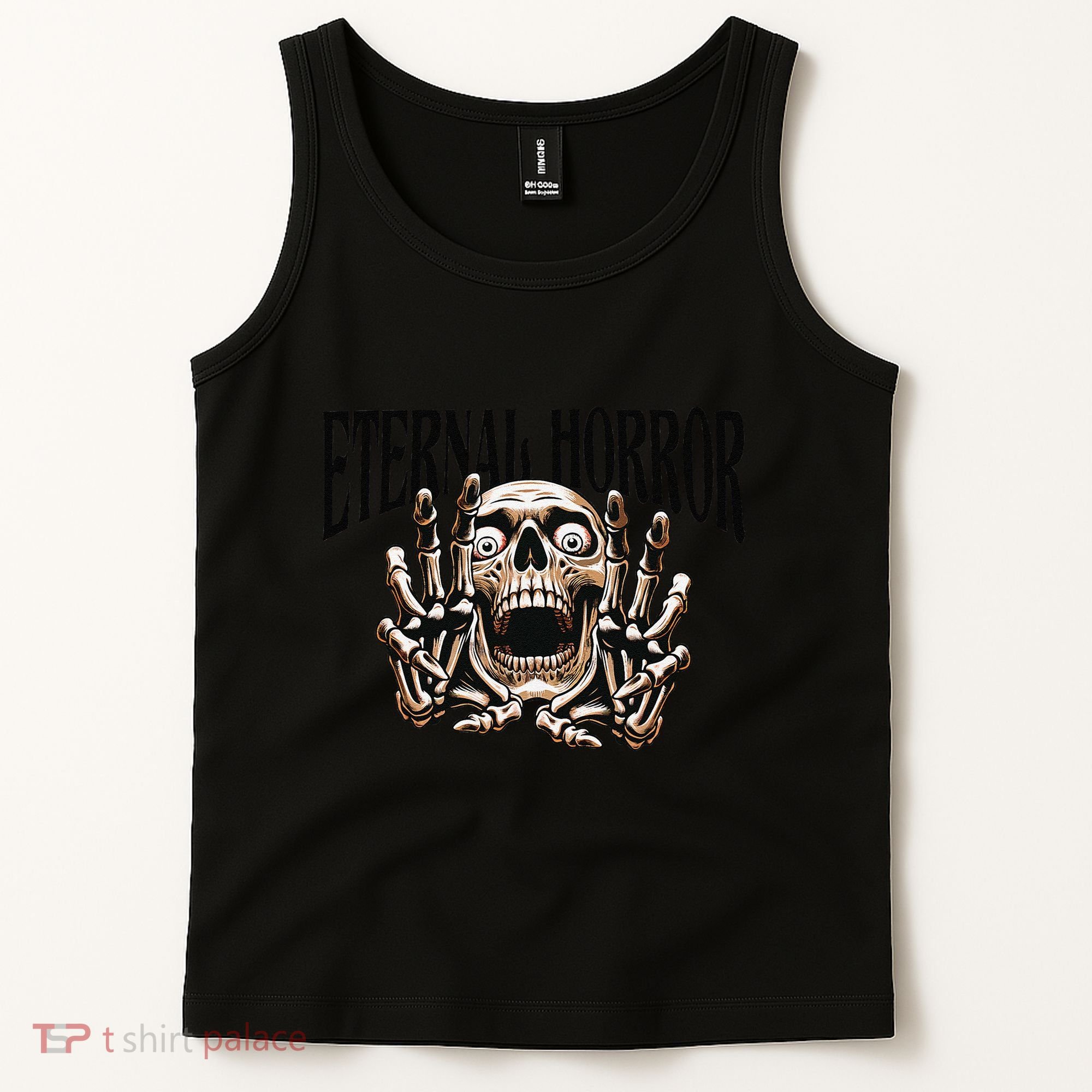 Eternal Horror Creepy Skeleton Screaming Dark Horror Spooky Tank Top