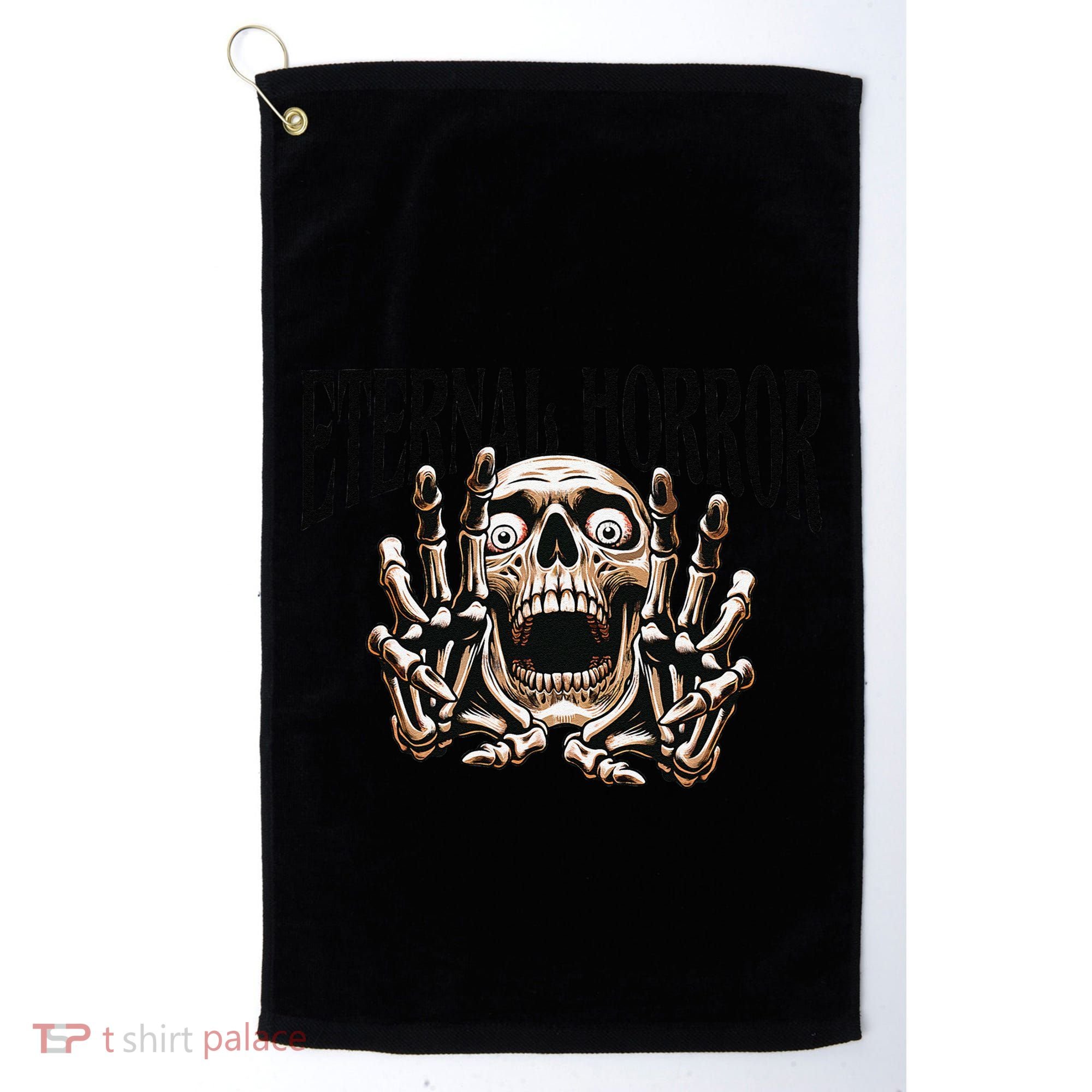Eternal Horror Creepy Skeleton Screaming Dark Horror Spooky Golf Towel