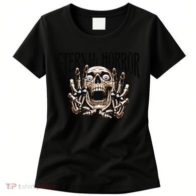 Eternal Horror Creepy Skeleton Screaming Dark Horror Spooky Women's T-Shirt