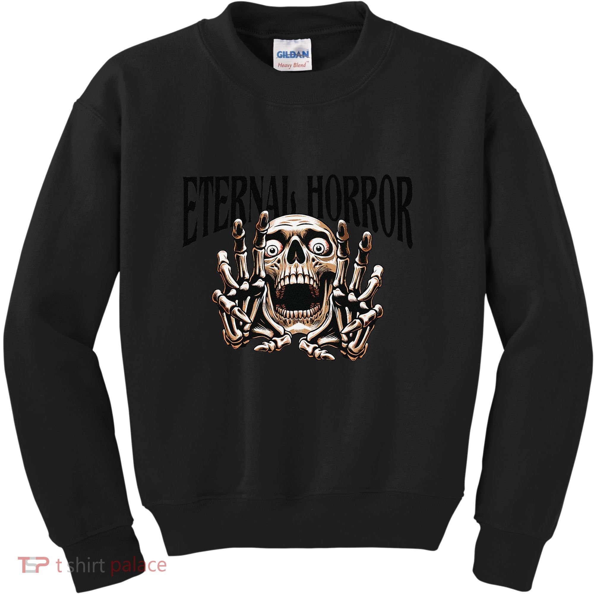 Eternal Horror Creepy Skeleton Screaming Dark Horror Spooky Kids Sweatshirt