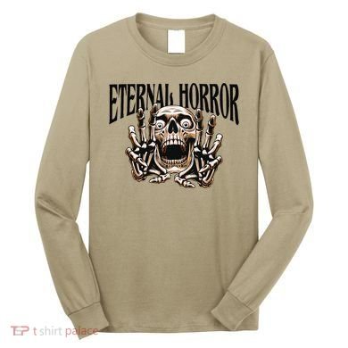 Eternal Horror Creepy Skeleton Screaming Dark Horror Spooky Long Sleeve Shirt