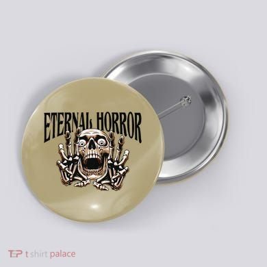 Eternal Horror Creepy Skeleton Screaming Dark Horror Spooky Button