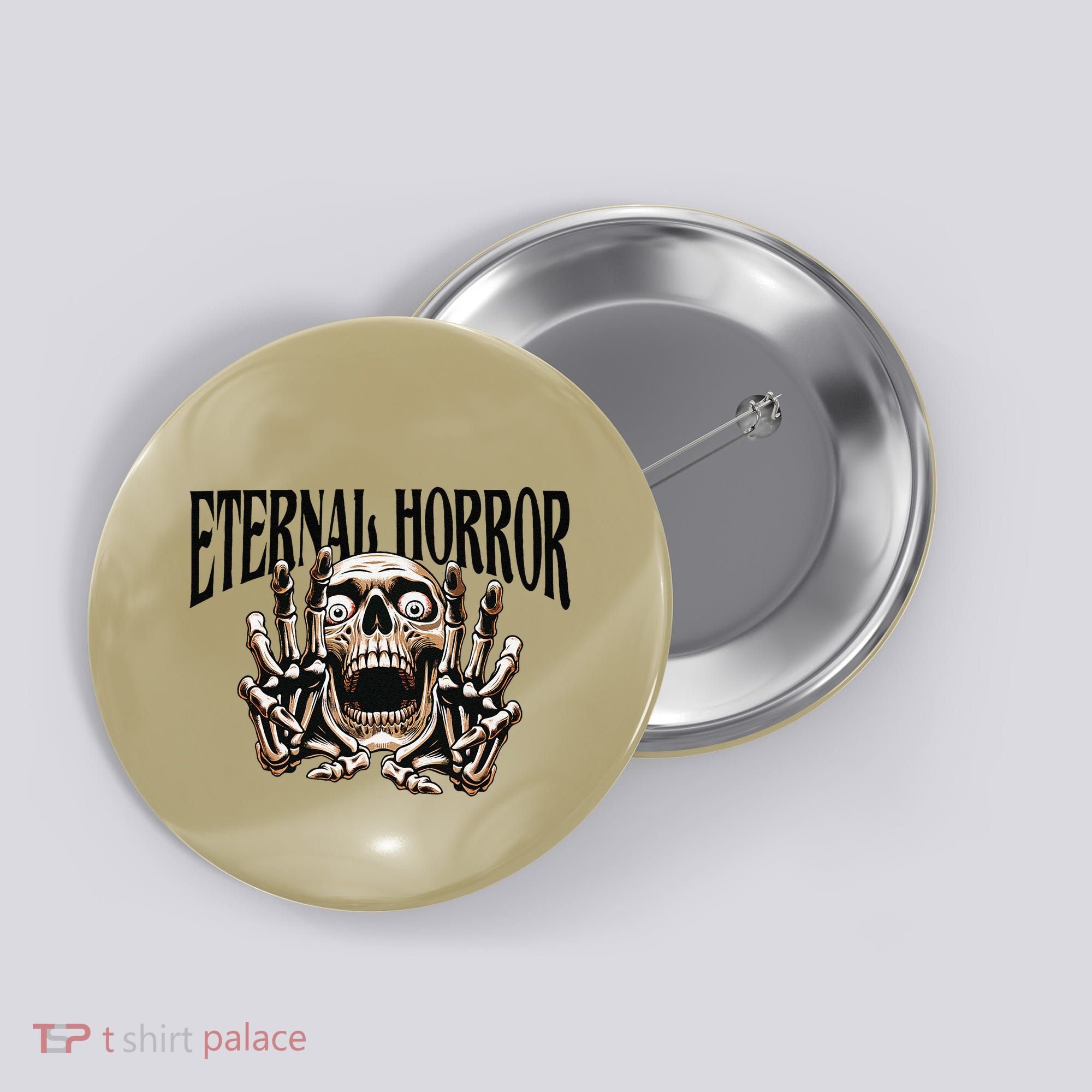 Eternal Horror Creepy Skeleton Screaming Dark Horror Spooky Button