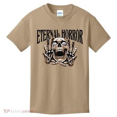 Eternal Horror Creepy Skeleton Screaming Dark Horror Spooky Kids T-Shirt