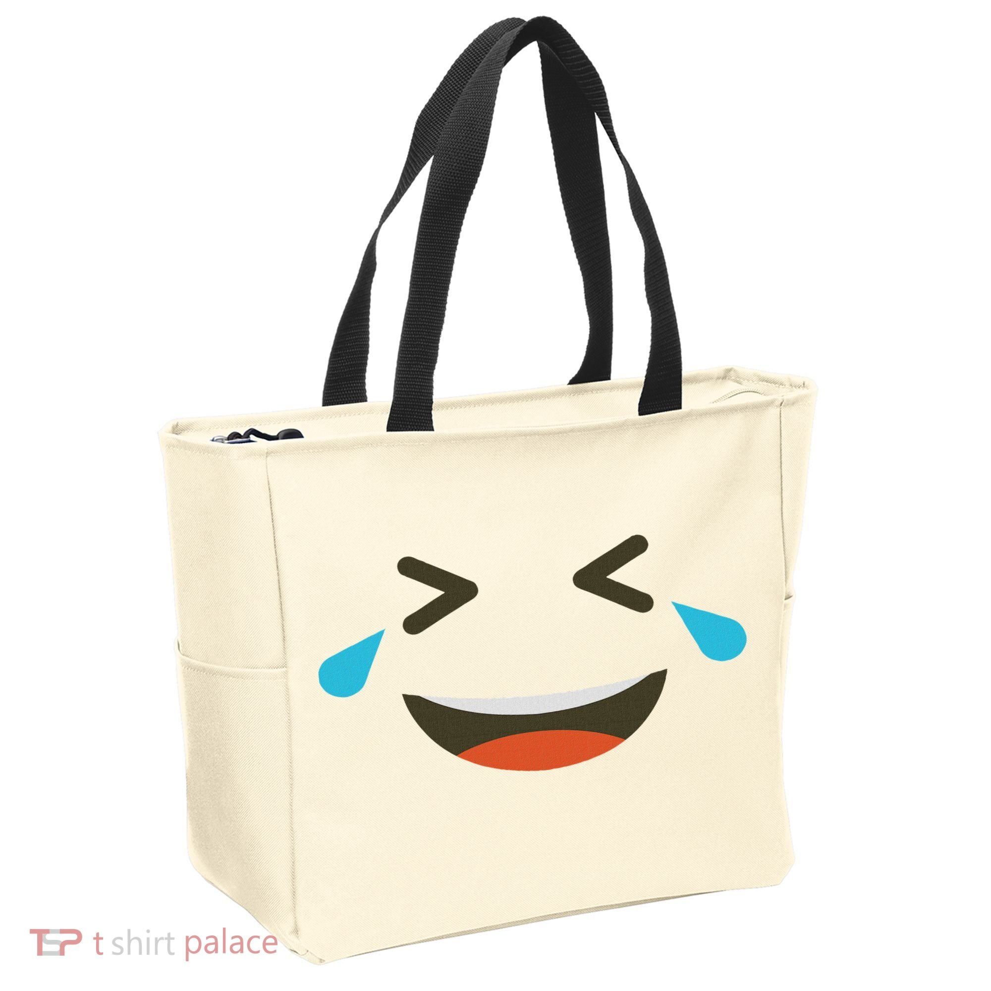 Emoticon Halloween Costumes Laughing Crying Face Tote Bag