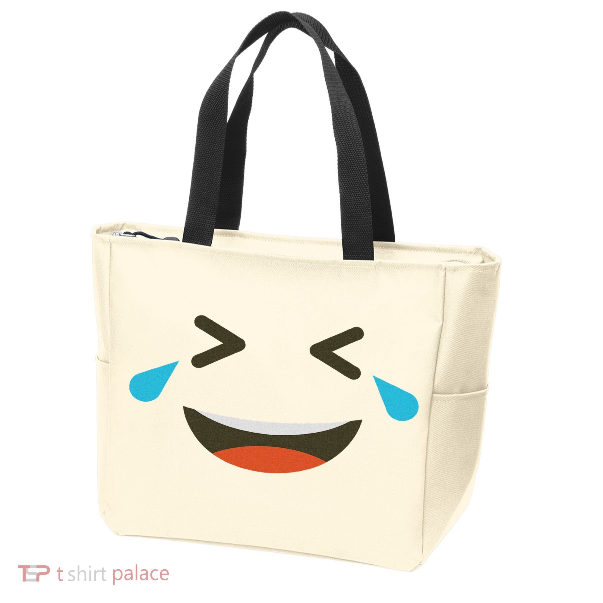 Emoticon Halloween Costumes Laughing Crying Face Tote Bag