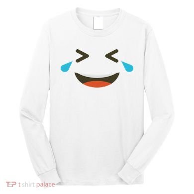 Emoticon Halloween Costumes Laughing Crying Face Long Sleeve Shirt