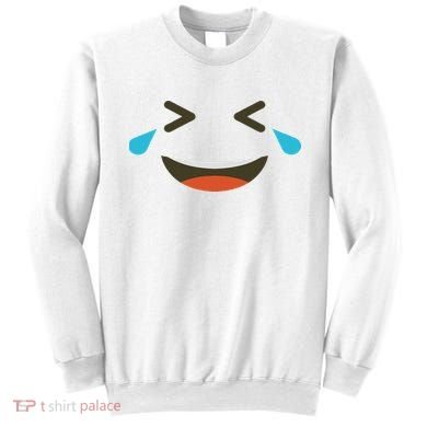 Emoticon Halloween Costumes Laughing Crying Face Sweatshirt