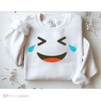 Emoticon Halloween Costumes Laughing Crying Face Sweatshirt thumb 2