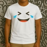 Emoticon Halloween Costumes Laughing Crying Face T-Shirt thumb 3