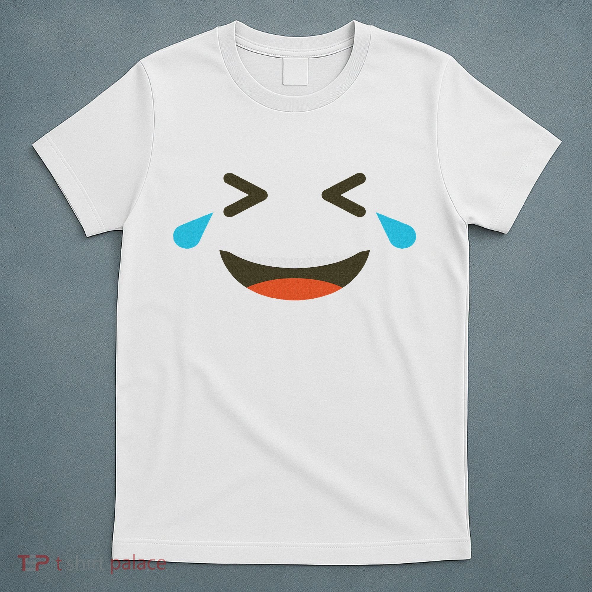 Emoticon Halloween Costumes Laughing Crying Face T-Shirt