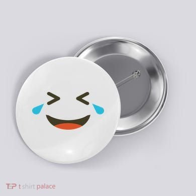 Emoticon Halloween Costumes Laughing Crying Face Button