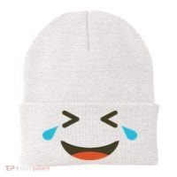 Emoticon Halloween Costumes Laughing Crying Face Beanie thumb 0